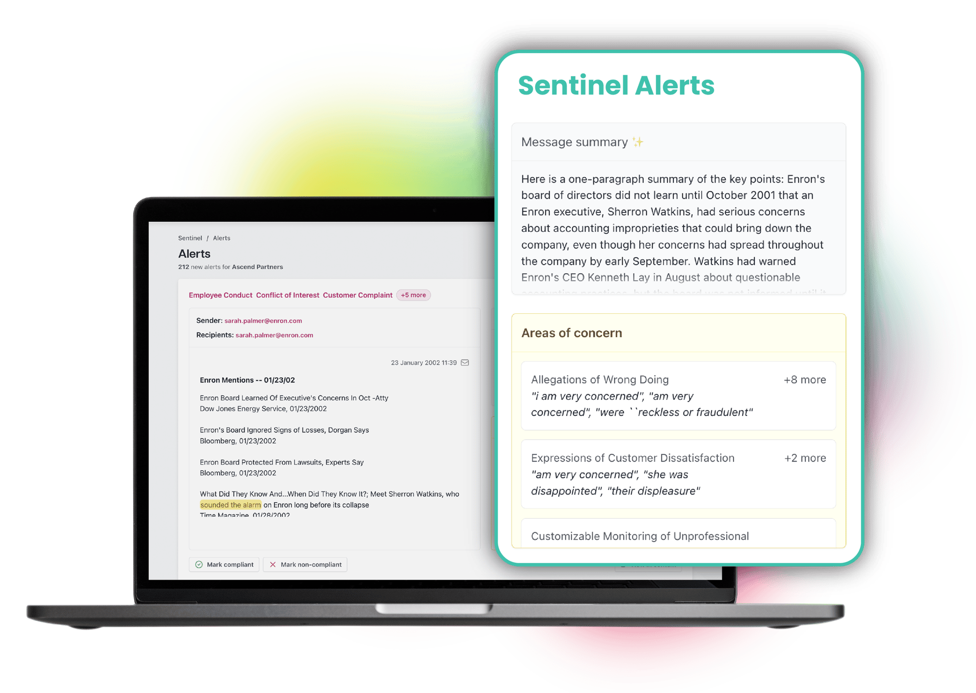 Sentinel Alerts with gradient