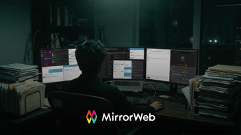 Compliance analyst managing multiple screens showing employee chat communications across platforms, surrounded by paper files, illustrating the scale challenge of manual supervision