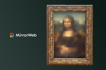 The Mona Lisa in its ornate frame, with only 5% of the image rendered clearly while the rest remains pixelated and unrecognisable, illustrating how a small sample fails to reveal the full picture.