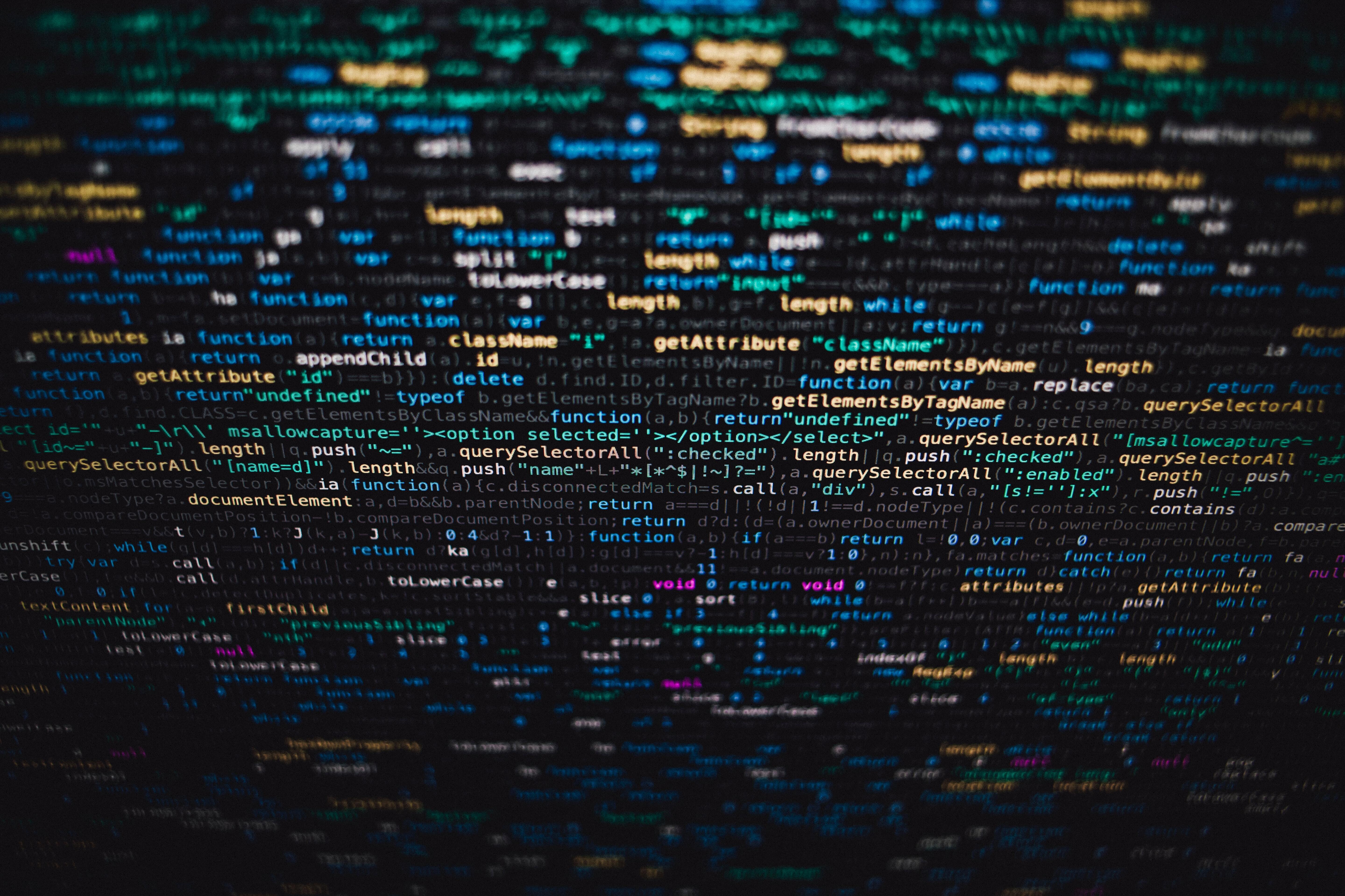 code on computer screen