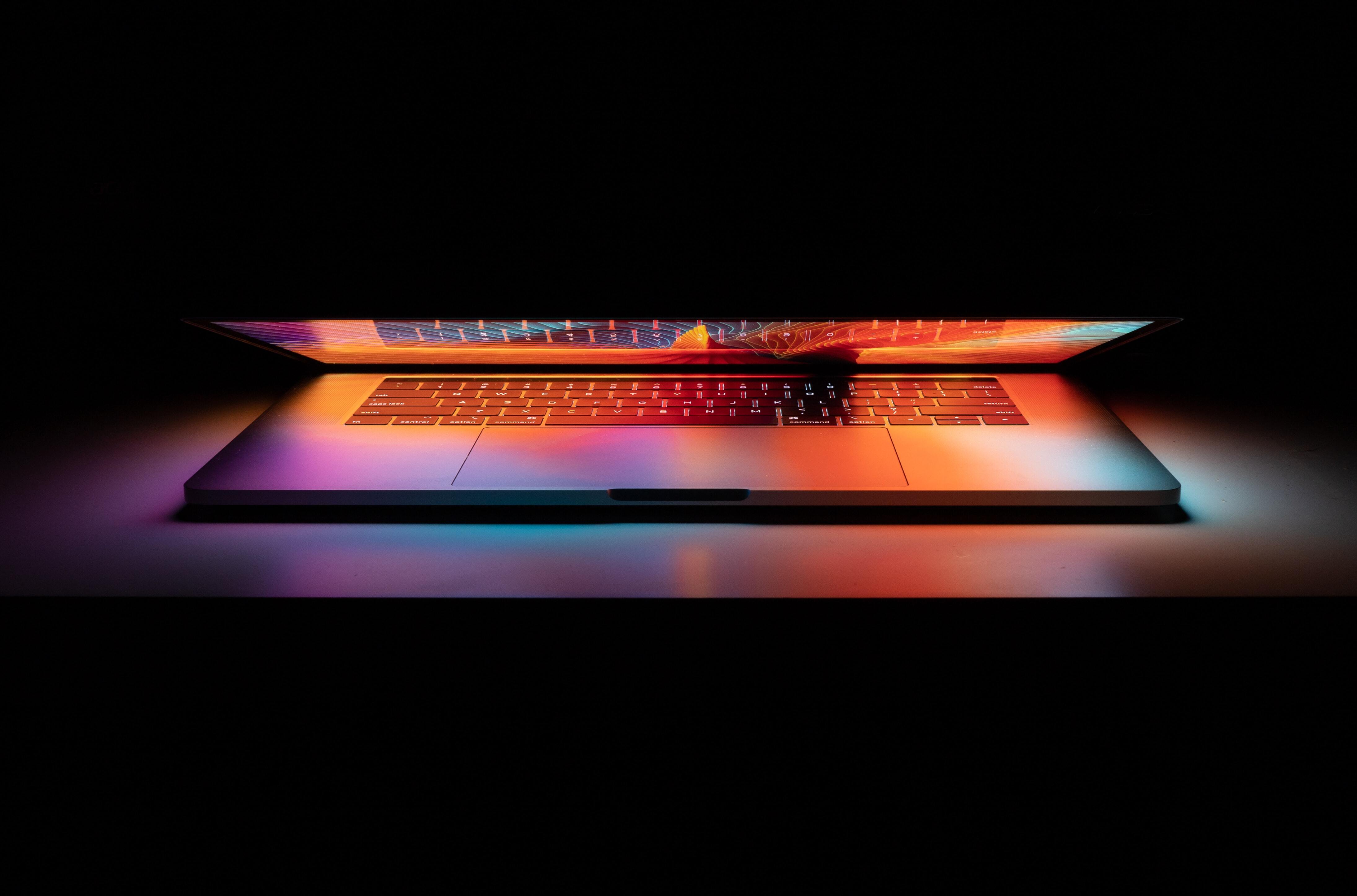 slightly open laptop