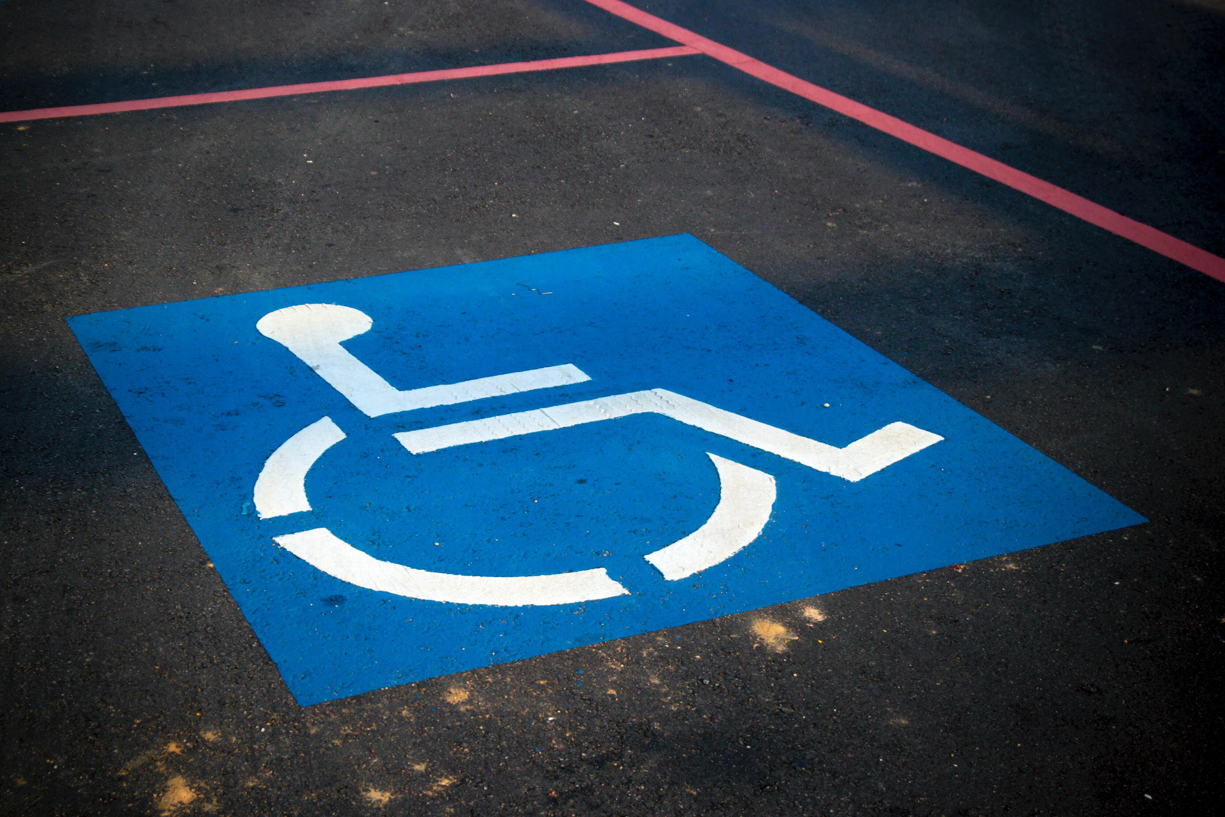 Disabled sign on tarmac