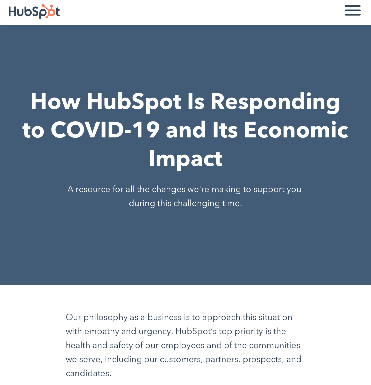 HubSpot / Digital Tool / Covid-19